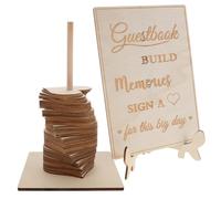 INOOMP Visitas para Boda en Madera Forma de Corazón, para Registro de Invitados, Decoración Vintage para Bodas, Recuerdo Personalizado para Ceremonia y Recepción