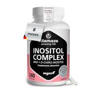 Inositol 240 Cápsulas para 8 Meses, Myo-Inositol + D-Chiro-Inositol. Equilibrio hormonal y PCOS. Vitamina B6, B9 & Cromo - Vegano, Sin Aditivos. Fabricado en Alemania