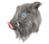 Inosuke Máscara Hashibira Casco Máscara de cerdo de jabalí Cosplay Máscara de cabeza completa de látex Anime Prop Animal Máscara Halloween Party Prop