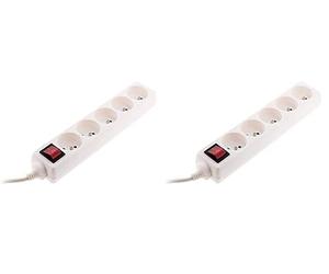 Inotech - Enexo Bloques, Gimp ho5 v VF - 3-in -. Bloque de 1 Metro Cuchillo, 5 Conexiones, 16a Inter, Blanco (Paquete de 2)