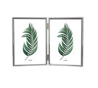 Inov8 Framing Marco de fotos chapado en plata resistente al deslustre, diseño de marco doble de borde fino para dos fotos de 18 x 12 cm