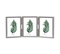 Inov8 Framing Marco de fotos chapado en plata resistente al deslustre, diseño de marco triple de borde delgado para tres fotos de 6,5 x 9 cm