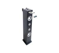 Inovalley HP49CD - Torre de sonido Bluetooth - Reproductor de CD y función Karaoke - 100W - Radio FM - Puerto USB - Entrada auxiliar - Negro