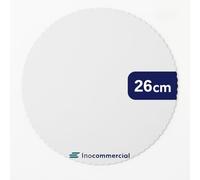 Inoverse 100 bases redondas para tartas de 26 cm de diámetro, color blanco, estables, revestidas de cartón, desechables, para tartas, accesorios para tartas
