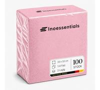 Inoverse 100 servilletas de 2 capas, pliegue 1/4, 33 x 33 cm, color rosa, servilletas de papel desechables para bodas, fiestas y gastros, servilletas decorativas de mesa