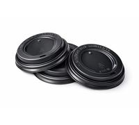 Inoverse 1000 tapas para tazas de café, diámetro de 90 mm, tapa de plástico a prueba de fugas, para vasos de papel, color negro