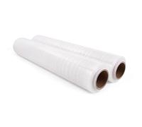 Inoverse 2 rollos de film transparente para envolver muebles y mudanzas, 40 cm/110 m - 700 g, lámina para palés, lámina elástica a mano, rollo de lámina elástica