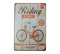 Inovey Bicicleta Estaño Signo Vintage Metal Placa Cartel Bar Pub Casa Decoración De Pared