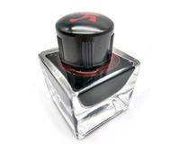 Inoxcrom Frasco Cristal tintero pluma exclusivo 30 ml, en vidrio (italiano), tinta roja, con tapón decorado con la cabeza del dragón Sant Jordi