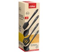 INOXIBAR Juego de 4 Utensilios de Cocina, 100% Silicona, Color Negro