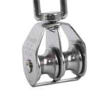 Inoxidable Acero Polea Rodillo Polea de acero inoxidable M15/M25, rueda única/doble, juego polea cuerda elevación giratoria, alambre, grúa, herramientas(Single pulley M15)