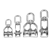 Inoxidable Acero Polea Rodillo Polea giratoria de doble ranura for trabajo pesado M15 ~ M100, polea cuerda elevación, poleas Cable acero inoxidable, aparejos rueda(M20,Single pulley)