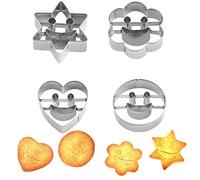 Inoxidable Cookie Cutter Juego Mini Juego Cortadores De Galletas Galletas De Forma Geométrica Cortador Galletas Pequeño Acero Inoxidable Para Galletas, Sándwiches, Queso o Arcilla Artesanal (4 Piezas)