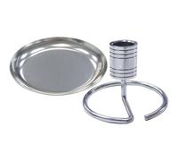 Inoxidable Soporte Redonda de Acero de Varillas, Moxa Bandeja Plata | Fija la Varilla Firmeza, Base Estable y Desmontable, Resistente al Calor para Uso Doméstico