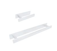 INOXLM - Kit de Baño Adhesivo | Toallero y Portarrollos Sin Agujeros | Porta Papel Higiénico (Kit Completo 2 Piezas, Blanco)