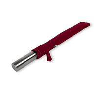 INOXLM Rodillo de acero inoxidable | Rodillo para pasta de azúcar | Rodillo para masas de pan, pizza, pasteles | Rodillo para cocina (funda roja)