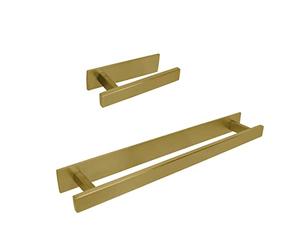 INOXLM - Soporte de papel higiénico para baño | Kit de baño adhesivo | Portarrollos de papel higiénico | Portarrollos de papel higiénico (juego completo de 2 piezas, dorado)