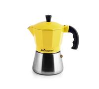 Inoxpran Cafetera De Aluminio Con Caldera De Acero Inoxidable 3 Tazas Amarilla