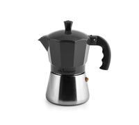 Inoxpran Cafetera De Aluminio Con Caldera De Acero Inoxidable 3 Tazas Antracita