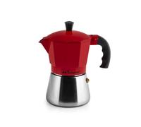 Inoxpran Cafetera De Aluminio Con Caldera De Acero Inoxidable 3 Tazas Rojas