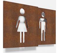 inoxsign Vintage carteles Set t06r - Autoadhesivo - Retro de inodoro carteles - Transparente erkennbares Diseño - Montaje - Incluye Herramientas de hombre & mujer - Letrero WC Shabby Chic - Fabricado