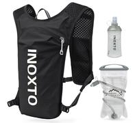 INOXTO Mochila Hidratacion,Con Una Bolsa De Agua De 1,5 Litros, La Mochila De La Bolsa De Agua Es Adecuada Para Trotar, Andar En Bicicleta,MontañIsmo Hombres Y Mujeres De (En blanco y negro, Estándar)