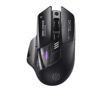 INPHIC A9 V2 Explorer Ratón Gaming Inalámbrico, 12800 dpi, Clic Silencioso | Tri-Modo 2,4G/USB-C Con Cable/Bluetooth Recargable, Luz RGB, Indicador Batería Visible para Portátil, PC, Mac