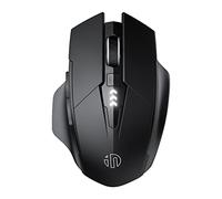 INPHIC Raton Bluetooth Recargable, Ratón inalámbrico Bluetooth silencioso multidispositivo (Modo Triple: BT 5.0/4.0 + 2.4G), 1600dpi 3 Niveles de Ajuste, Nivel de batería Visible, Negro