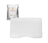 Inphysio - Funda de Almohada - Funda de Bambú para Almohada de Lujo Adicional - Comodidad Ultrasuave, Tejido Transpirable y Extraíble para Noches Más Frescas - 60 x 35 x 12/10 cm Blanco
