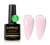 INPING Pintauñas Semipermanentes, TPO-FREE HEMA-FREE, Crystal Jelly Rosa lechoso Esmaltes Semipermanentes de Uñas en Gel UV LED Gel Nail Polis Uñas Diy Manicura Nail Art Set, 7 ML