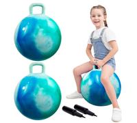 INPODAK 2Paquetes de Pelotas Saltarinas para Niños,Bola Hopper de 18 Pulgadas,Pelota Saltarina con Asa,Pelotas Saltarinas Inflables,Space Hopper para Niños de 3 a 6 Años,Juguetes Saltarines para Ninos