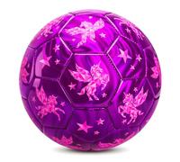 INPODAK Balón de fútbol tamaño 4,Balon Futbol Unicornio,Fútbol femenin,balón de fútbol para niños de 7 a 12 años,Futbol con Bomba Manual,Balón de Entrenamiento para jóvenes y Juniors