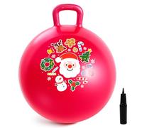 INPODAK Navidad Pelotas Saltarinas para Niños Bola Hopper de 18 Pulgadas 45cm Pelota Saltarina con Asa Pelotas Saltarinas Inflables Space Hopper para Niños de 3 a 6 Años Juguetes Saltarines para Ninos