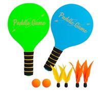 INPODAK Pala Padel niño Impermeable Juego de Padel Racket de Playa Madera Bat and Ball Set Raquetas Badminton Niños Juguetes de Playa para niños y niñas
