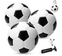 INPODAK Paquete de 3 Balón de fútbol tamaño 3,Futbol para niños de 3 a 8 años,Fútbol clásico,Balón con Bomba Manual,Balones pequeños para Juegos en Interior,Exterior y jardín,Regalos Futbol niño