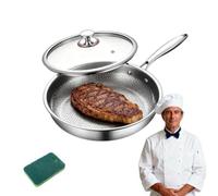 INPUS Genérico Sartén De Titanio Martillada Pro Con Tapa, 2026 Titaniox Sarten, Ultraduradera, Resistente a Los Arañazos, Antiadherente, Sarten Puro, Sartenes Sin Revestimiento(28cm)