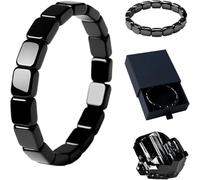 INPUS Pulsera de hematita para hombre, pulsera magnética cuadrada para hombre, inspirada en generales romanos y guerreros vikingos, restaura la confianza y tu borde, regalo para papá, marido, novio