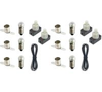 InputMakers Kit Eléctrico Escolar Básico: 3 Bombillas, 3 Portalámparas, 2 Interruptores, Cable Unifilar (2 Metros). Kit de Electricidad para el Colegio, Instituto y Manualidades. (Paquete de 2)