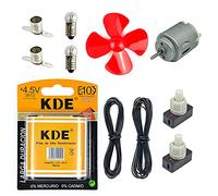 InputMakers Kit Eléctrico Escolar Iniciación con Motor: Pila Petaca 4,5 V, 2 Bombillas, 2 Portalámparas, 2 Interruptores, 4 Metros Cable, 1 Motor, 1 Hélice. Set Electricidad Instituto y Manualidades.