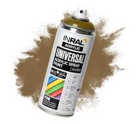 INRAL Pintura en aerosol - Pearl Gold brillante RAL1036 universal 400 ml Spray spray para metal, plástico, madera y piedra - Pintura resistente a la lluvia y a los rayos UV para interiores y