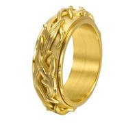 INRENG Anillo de boda de acero inoxidable de 8 mm para hombre y mujer, corona de espinas, Metal, Sin piedra preciosa