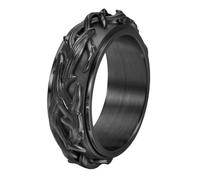 INRENG Anillo de boda de acero inoxidable de 8 mm para hombre y mujer, corona de espinas, Metal, Sin piedra preciosa