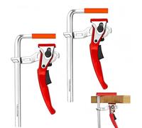 INREPRO 2 piezas Abrazadera de Mesa con Trinquete para Amolar Cortar, Abrazadera de Palanca Abrazadera de Barra de Liberación Rápida de 120 mm de Capacidad y 60 mm de Profundidad de Garganta