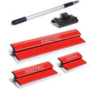 INREPRO Espátula Profesiona 0.35 mm Espátula de superficie de acero inoxidable Espátula para alisar paneles de yeso Espatula Masilla para Enlucido de Paredes y Techos (25+40+60 cm)