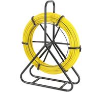 INREPRO Guía de Fibra de Vidrio Fish Tape Cable de fibra de vidrio Cable Eléctrico de Fibra de Vidrio100m Ø6mm Conducto Cable Rodder Fibra de Vidrio Cable Rod Extractor con Jaula y Soporte