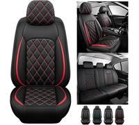 INRNT Fundas de Asiento de Coche para VW Polo Polo Classic Polo Crosspolo,Impermeable Cubre Asiento Coche Accesorios Coche Interior,A/Full Set-A/Black Red