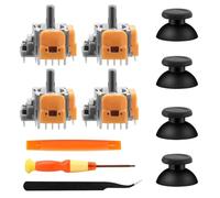 inRobert 4 Piezas Joysticks de Efecto Hall para Mando PS5, Joysticks con Módulo Sensor Analógico 3D, Kit de Joysticks PS5 que Incluye Tapas para Palancas y Kit de Herramientas de Reparación