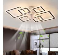 Inrosy Smart Ventilador De Techo Con Luz6 Velocidades Ventilador De Techo Con Luz Silencioso Reversible Apto Para Salones y Dormitorios, Negro