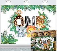 INRUI Jungle Wild One Fotografía de Fondo Lindo Tema de Animales Salvajes Kid Birthday Party Telón de Fondo (2,1 x 1,5 m)