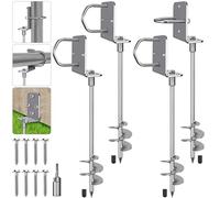 Insaga Anclajes para Suelo, Anclaje de Tierra para Tiendas de CampañA, 61cm Metal Tornillo Hoja Espiral en Kit de Trampolines para de Columpio/Cobertizo/Perro/Carport Lazo Placa Fija, Paquete de 4